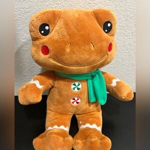 BUILD A BEAR GINGERBREAD FROG GINGER BREAD  15" GINGER FROG Plush CHRISTMAS Rare